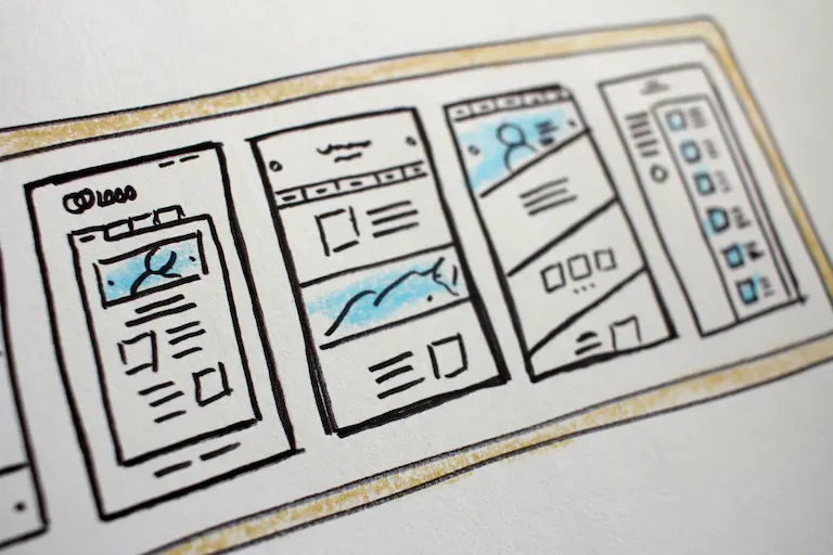 Boceto de wireframes para desarrollo de una página web profesional aumenta clientes