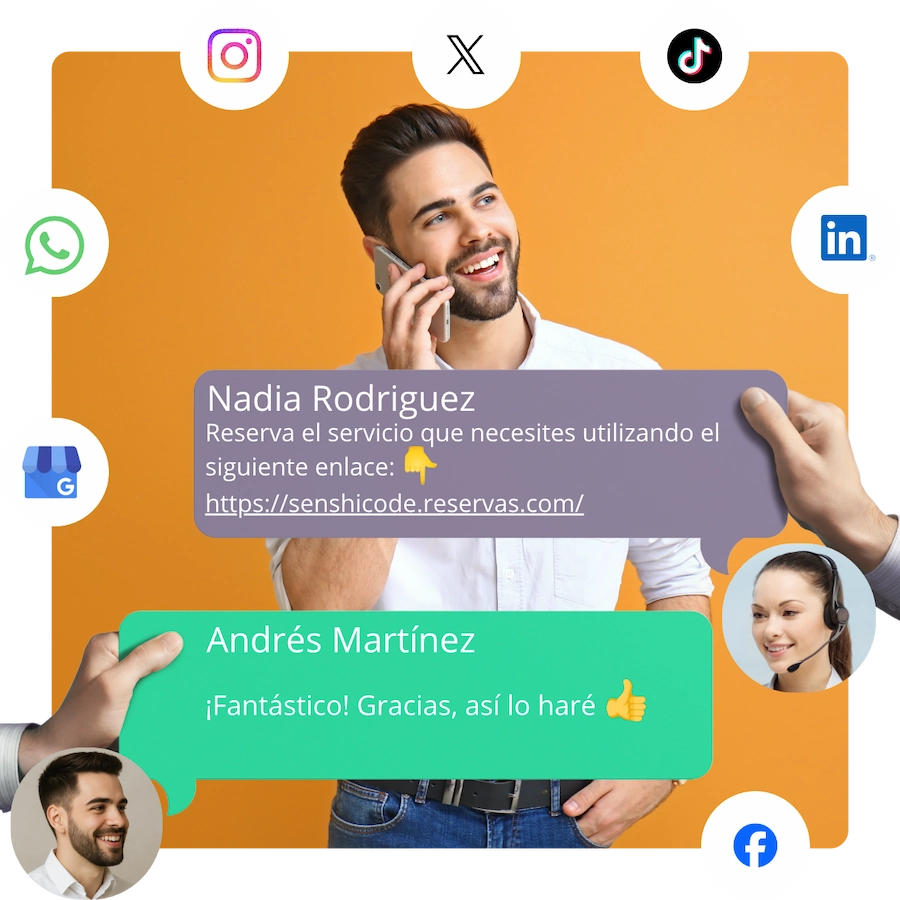servicio sistema reservas online desde enlace