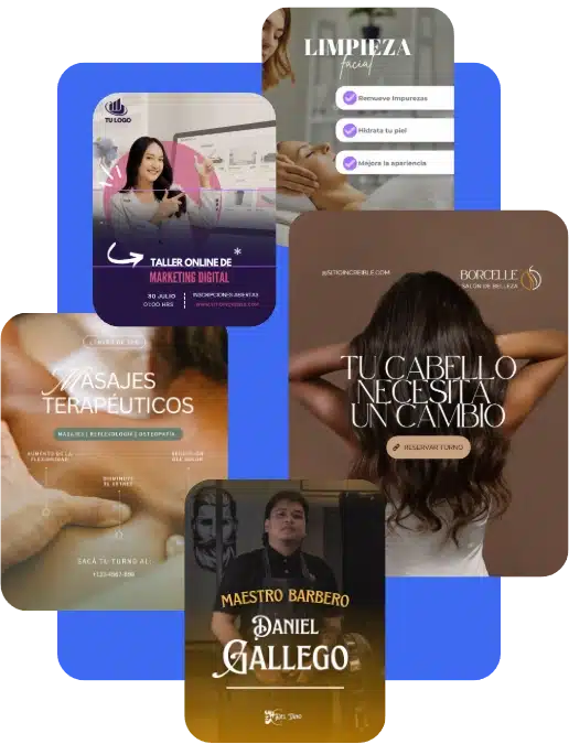 Ejemplos de páginas web creadas por SenshiCode para diferentes negocios como peluquerías, clínicas, centros de masaje y academias.