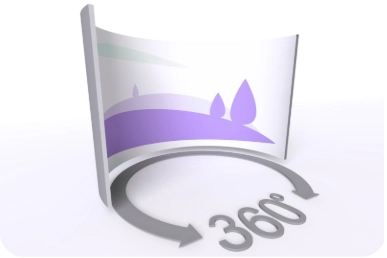 Icono tridimensional que representa los servicios de tour virtual 360 grados ofrecidos por SenshiCode para mostrar espacios de forma inmersiva.