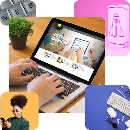 Diseño web profesional mostrado en un portátil, enfocado a negocios locales