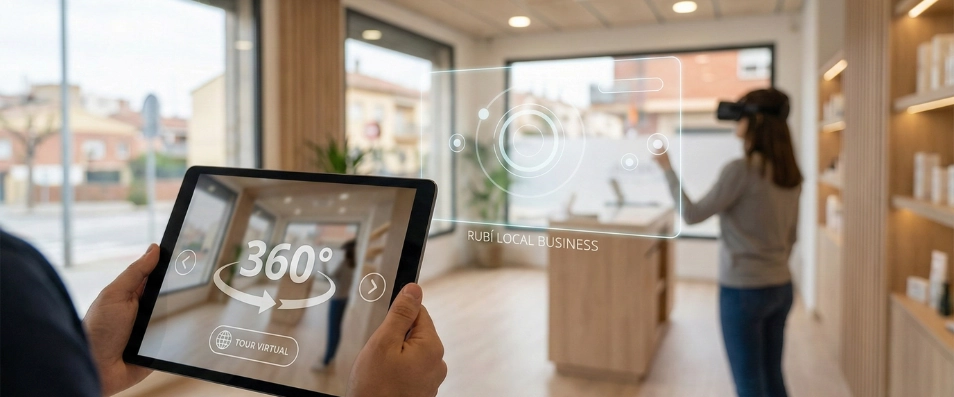 Interior de un negocio local en Rubí mostrado mediante un tour virtual 360